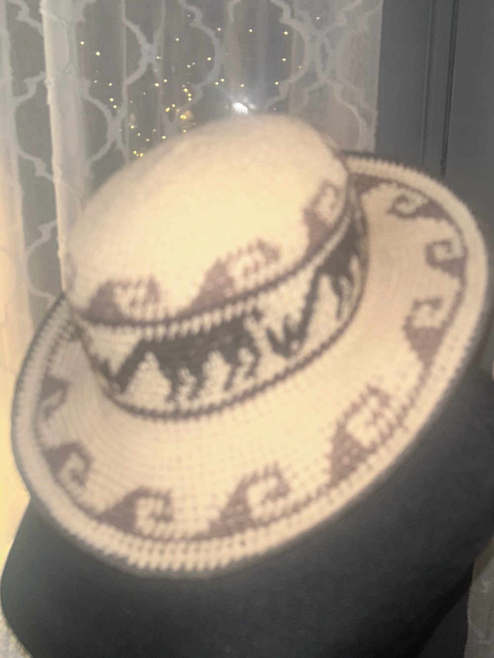 Vintage ALPACA Peruvian WOOL HAT Western HAND WOVEN CUZCO Unique